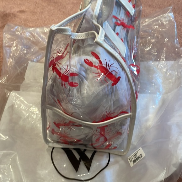 Wildfox clear lobster tote bag carry on beach pool cruise work play carryall bag - Picture 3 of 5